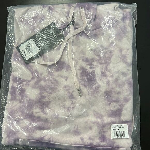 Hudson Women’s Soft Lilac Fatigue Live-in Tie Dye Pullover Hoodie Size Small - Picture 3 of 9